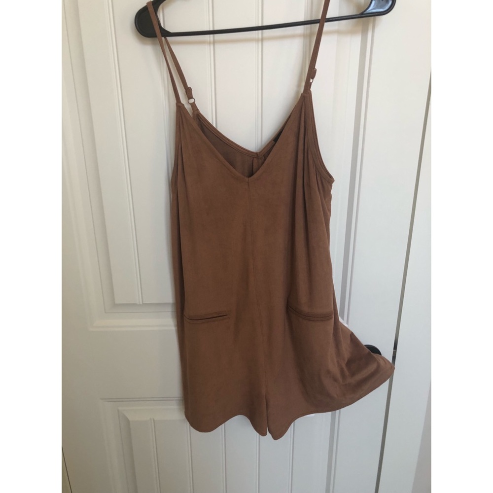 Tan suede romper